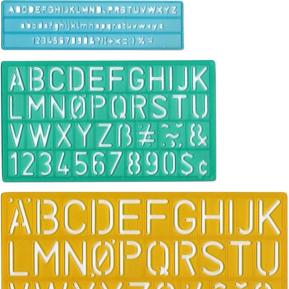 Brand New 4 Alphabet and Numbers Stencils Students Teachers Back to School